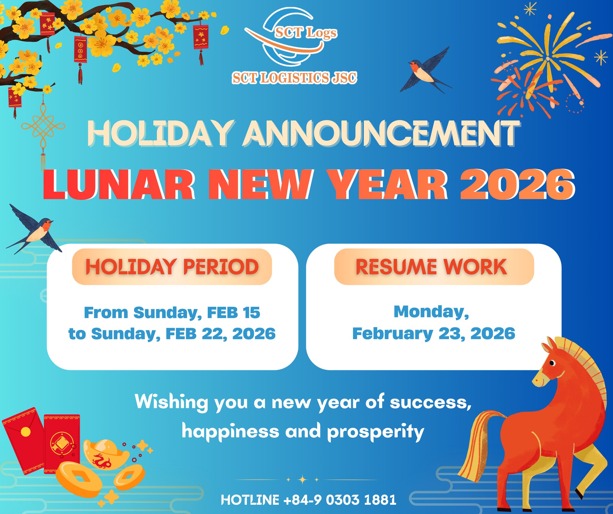 ANNOUNCEMENT: LUNAR NEW YEAR (TET) HOLIDAY SCHEDULE 2026